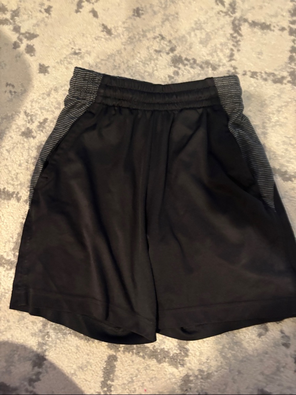 Boy’s Athletic Black Shorts with Gray Side Panels